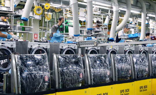 LG전자 세탁기 생산라인 모습. <LG전자 제공>